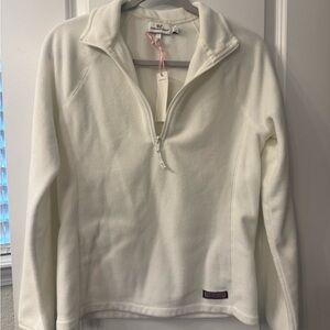 Vineyard Vines White Quarter-Zip Pullover